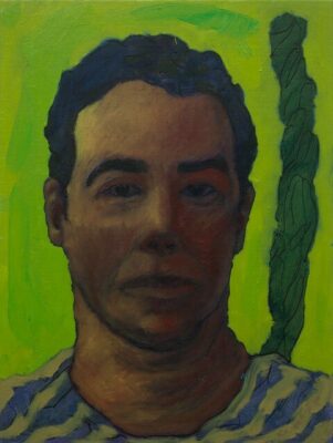 Hans Georg Kohler Selvportrett olje pa lerret pluss ramme 30 x 40 cm