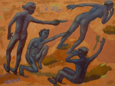 Hans Georg Kohler The Shot olje pa lerret 60 x 80 cm