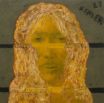 Hans Georg Kohler Hode olje pa plate 40 x 40 cm