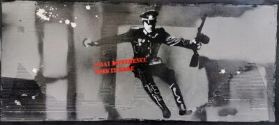 MORTEN HJERTO what difference does it make MIXED MEDIA 53 x 122 CM 12 000 NOK