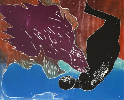 Sverre Bjertnaes Verda var ny Tresnitt 98 x 114 cm opplag 40