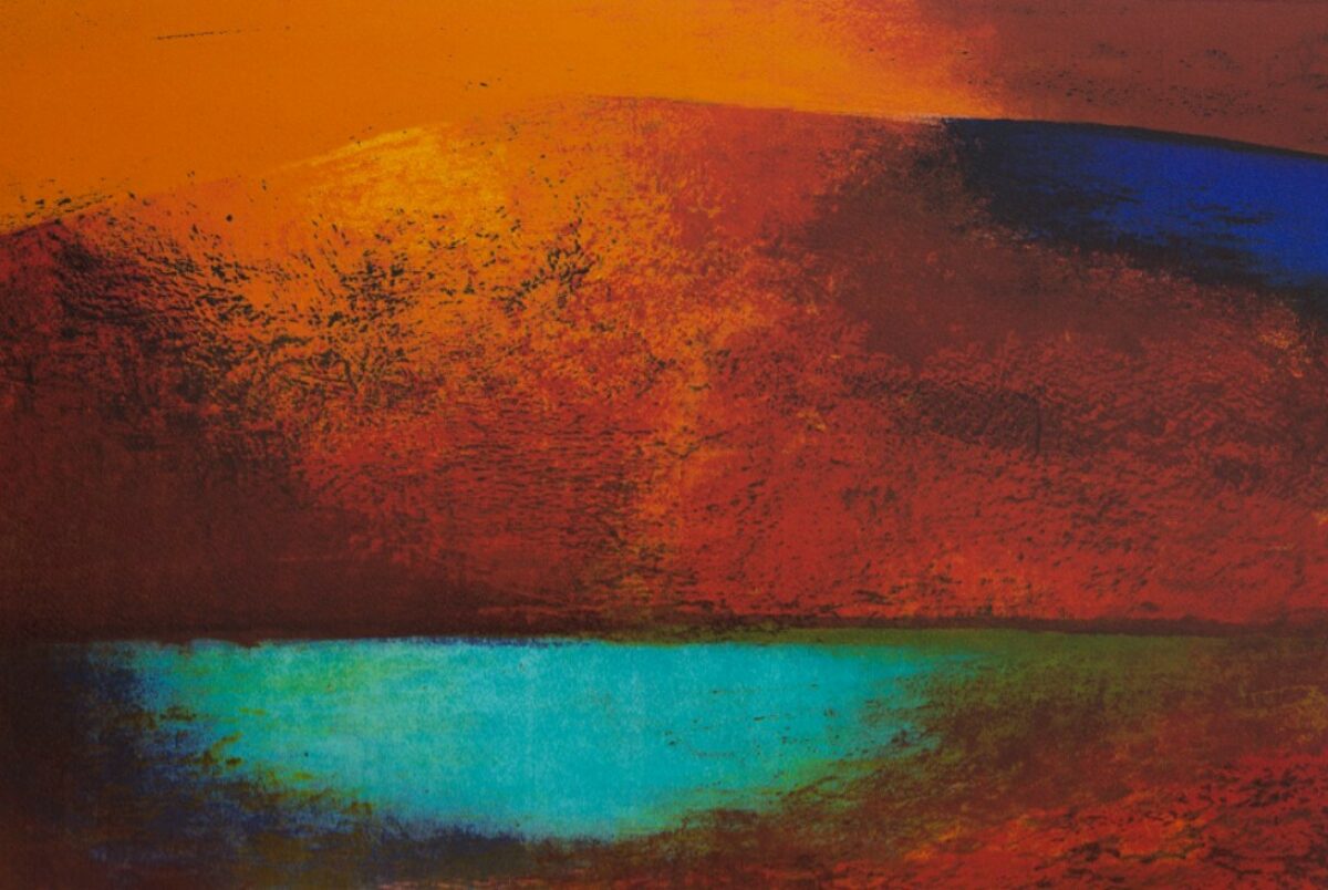 Anne Kristin Thorsby Varmt tilstede litografi 38 x 61 cm opplag 150