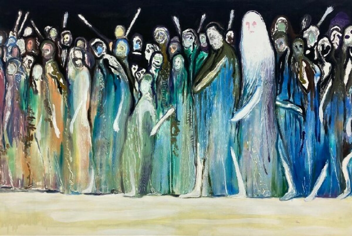 Brennpunktversjon Havard Homstvedt Vi er byen Gouache med monotypi NOK 60 000 inkl ramme