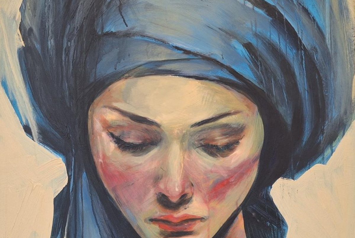 Diego Jimeno Fatima 82 x 65 cm Akryl pa plate NOK 19 500