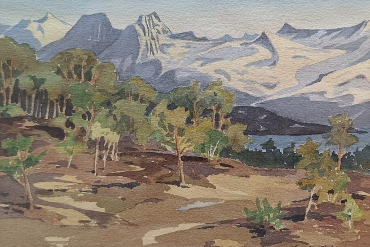 Lars Christian Istad Akvarell 22 x 30 cm og 46 x 51 med ramme