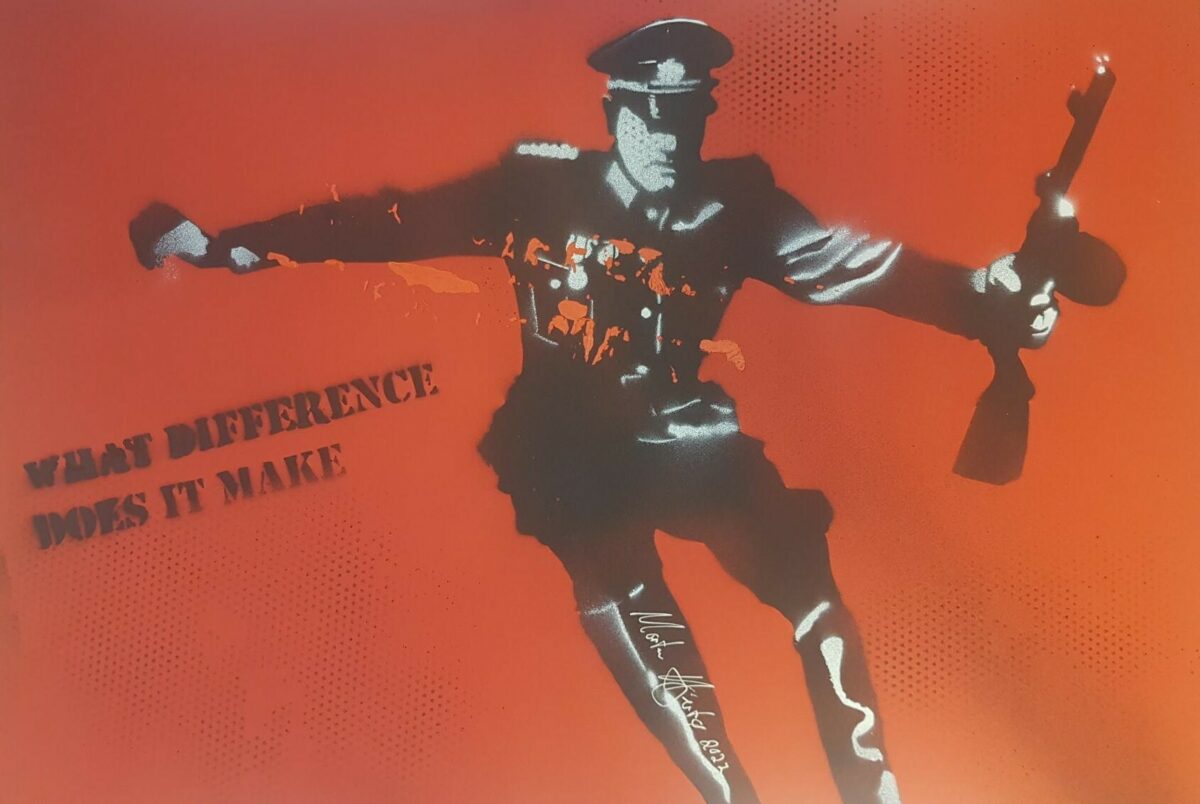 MORTEN HJERTO WHAT DIFFERENCE DOES IT MAKE 1 MIXED MEDIA 50 x 70 CM OPPLAG 20 4 800 NOK