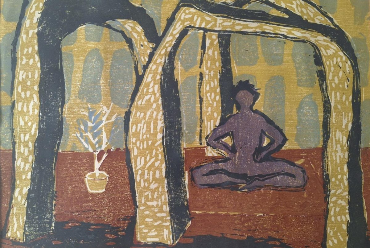 Oliver Sylthe Guder tresnitt 34 x 42 cm Opplag 50 NOK 4000 med ramme