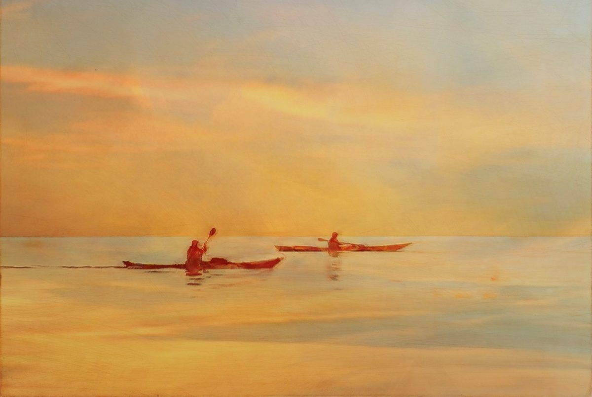 Terje Risberg Padlere i lys Etsning og DGA 30 x 30 cm Opplag 28