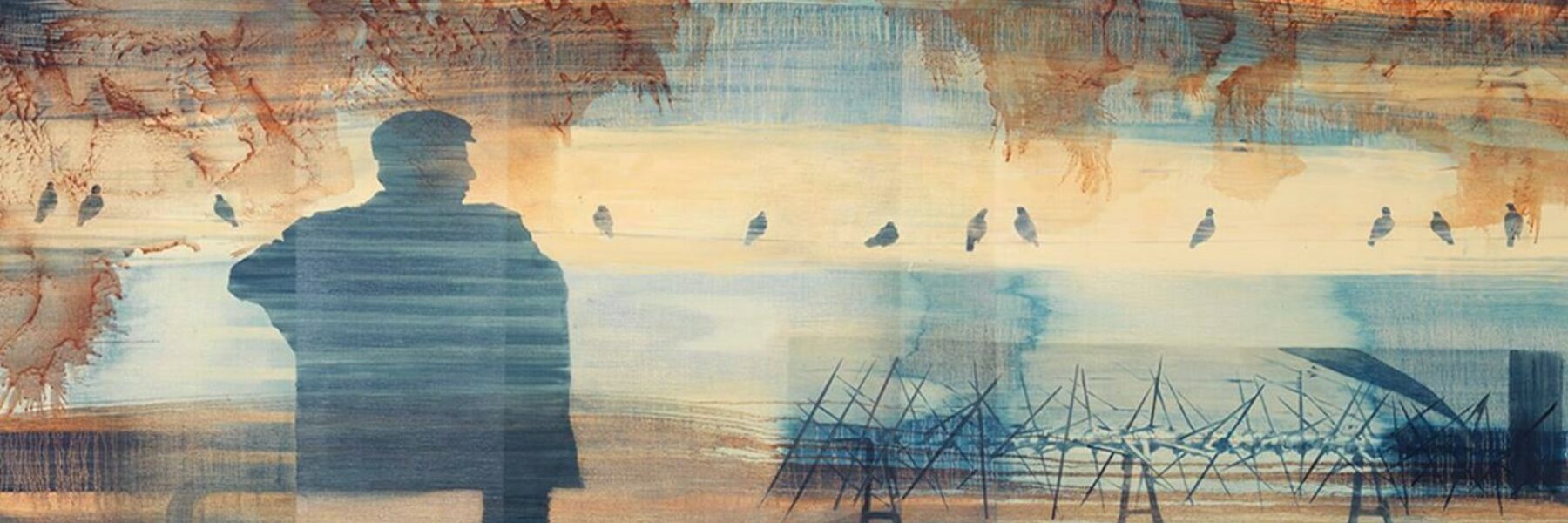 Tone Dierichson A Bird On A Wire Handkolorert DGA 48 x 86 cm Opplag 150